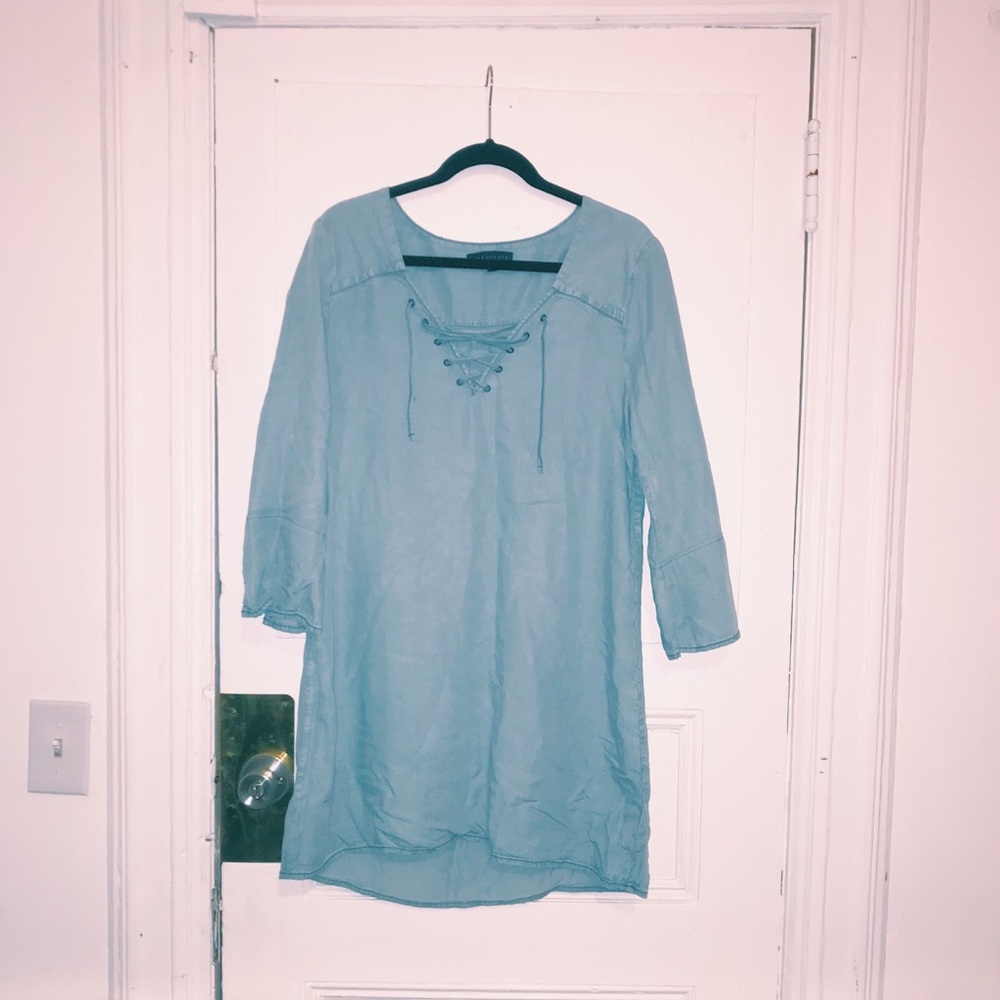 Dusty Blue Sanctuary Lace Up Sundress